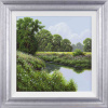 tranquil country scene with a still river and blue skies by Terence Grundy