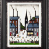 original oil painting by Sean Durkin in the style of LS Lowry with an industrial tree scene