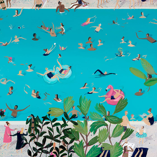 Tooting Bec Lido, London by Jenni Murphy, limited edition print, detail
