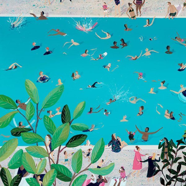 Tooting Bec Lido, London by Jenni Murphy, limited edition print, detail