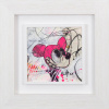 Micky mouse inspired pop art painting with abstract lines and bright pink colours by artist Dietmar Wölfl