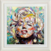 colourful hand embellished portrait of Marilyn Monroe by artist Paul Wright