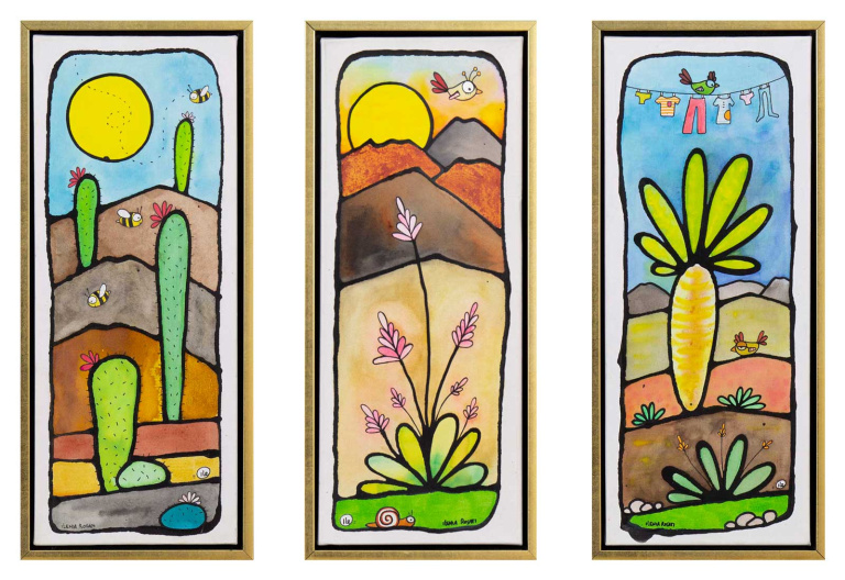 Sunshine & Happiness Triptych by Ilenia Rosati