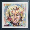 colourful portrait painting by artist Paul Wright with hand embellishments