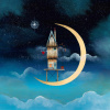 fantasy limited edition print by Gary Walton of a rickety house perched on the moon