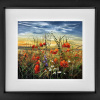limited edition print by artist Kimberley Harris with red poppies and a dusk sky