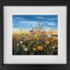 limited edition by artist Kimberley Harris with meadow flowers in the foreground and a rich blue summer sky