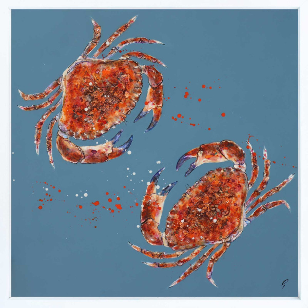 Two Red Crabs (Original) by Giles Ward, original painting