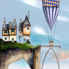 Balloon Cottages II by Gary Walton, limited edition print, detail