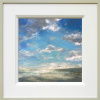 dramatic seascape painting by harry brioche with blue skies