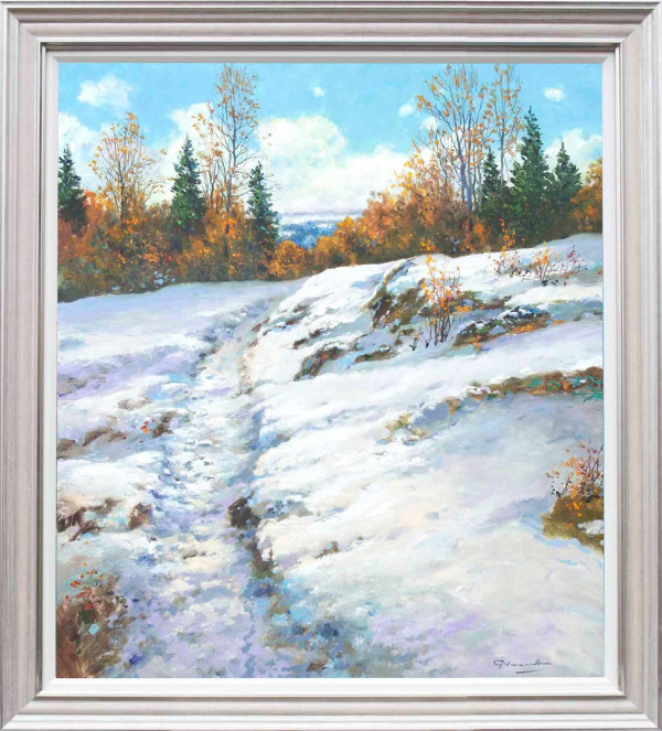 A Snowy Trail by Gerhard Nesvadba, original painting