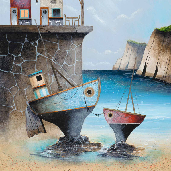 Tugs I by Gary Walton, limited edition print, detail