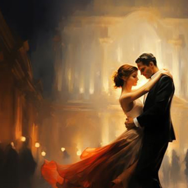 Courtyard Serenade by Leander, limited edition print, detail