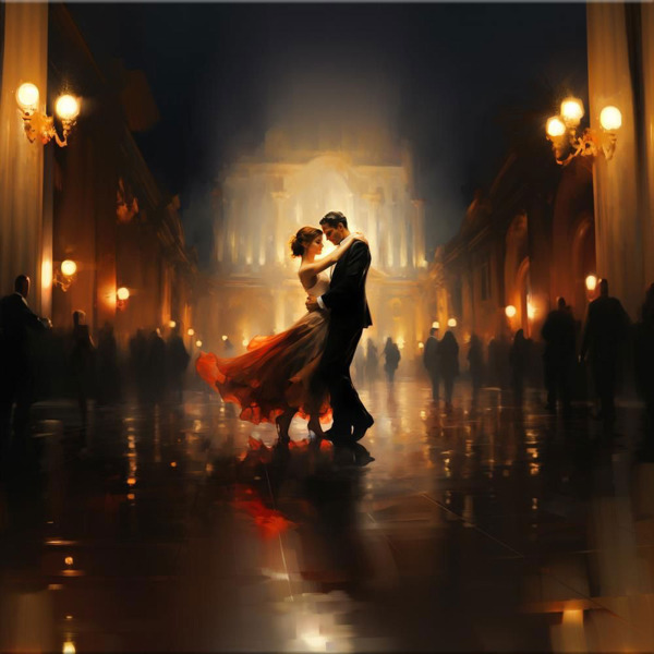 Courtyard Serenade by Leander, limited edition print