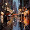Downtown Reflections by Leander, limited edition print