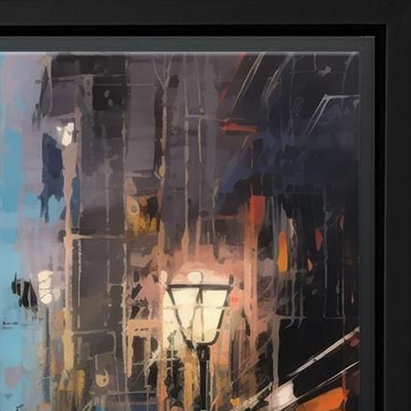 City Lights In The Rain by Leander, limited edition print, detail
