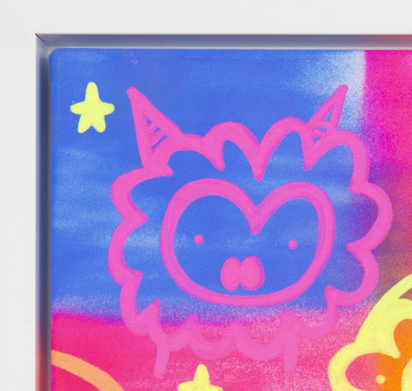 Space Cadets VII (UV light sensitive) by Kev Munday, original painting, detail