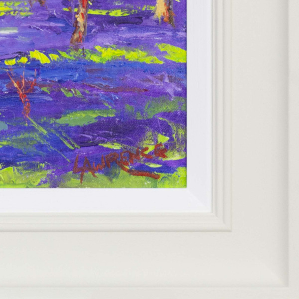 Bluebells In The Hazel Wood by John Lawrence, original painting, detail