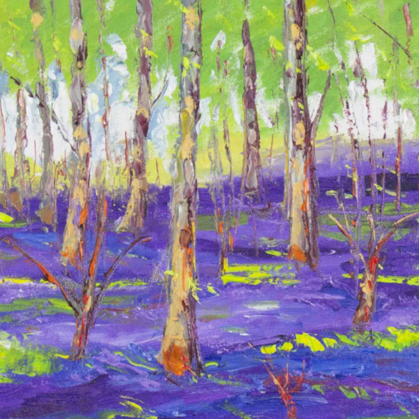 Bluebells In The Hazel Wood by John Lawrence, original painting