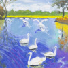 Swans Learning To Fly by John Lawrence, original painting