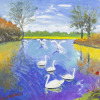 Swans Learning To Fly by John Lawrence, original painting