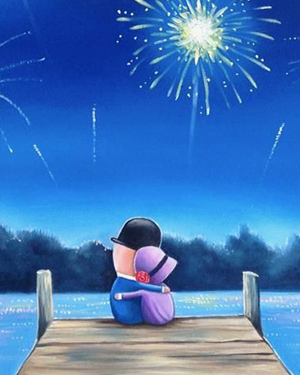 Celebrating Our Love by Michael Abrams, limited edition print, detail