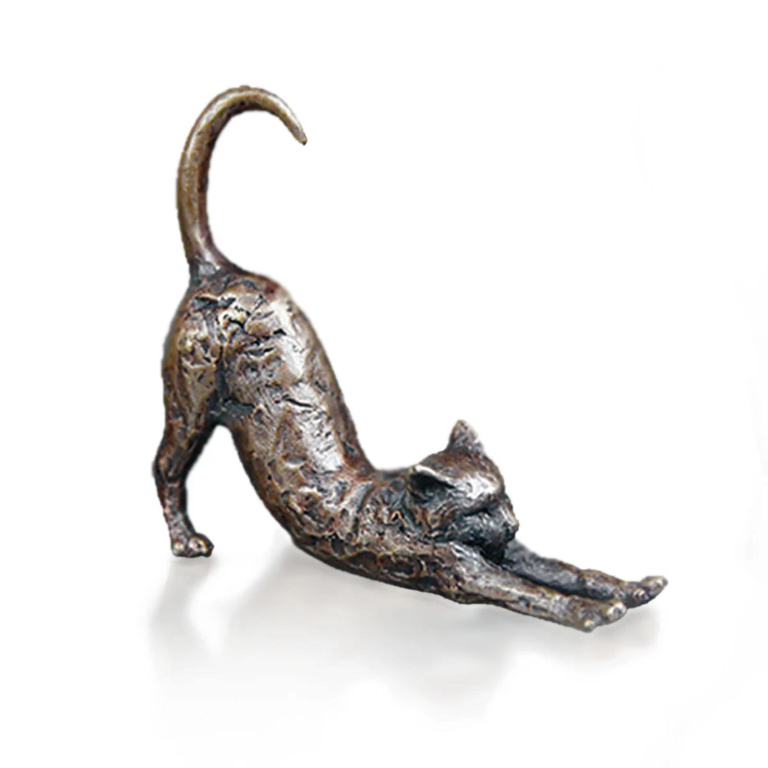 Miniature Bronze Cat Stretching (2020)