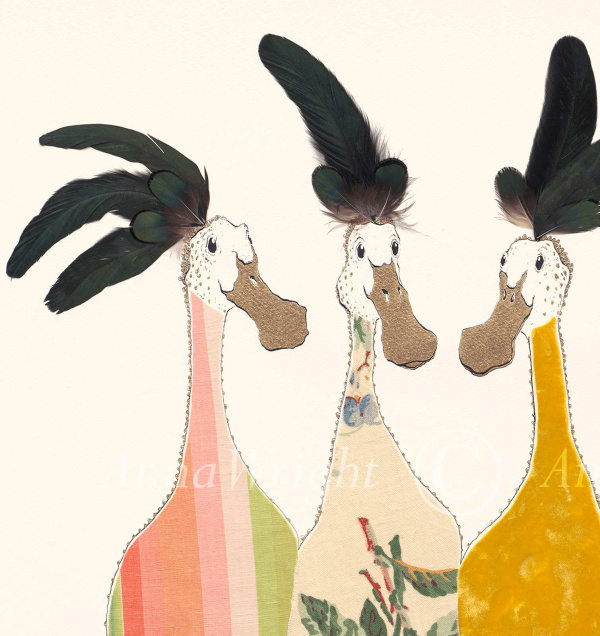 Gossip Girls by Anna Wright, limited edition print, detail