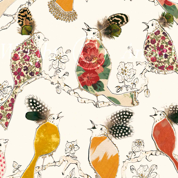 Bird Song by Anna Wright, limited edition print, detail