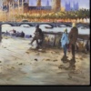 View Of Westminster From The South Bank by Henderson Cisz, original painting, detail