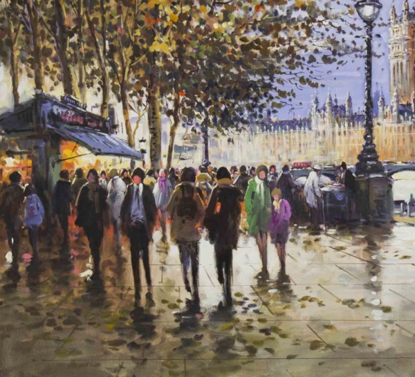 View Of Westminster From The South Bank by Henderson Cisz, original painting