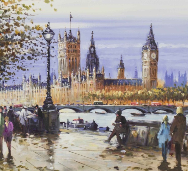 View Of Westminster From The South Bank by Henderson Cisz, original painting