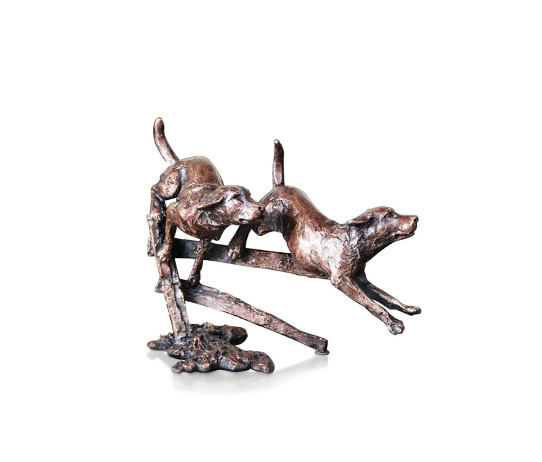 Miniature Bronze Two Labradors Running (2021)