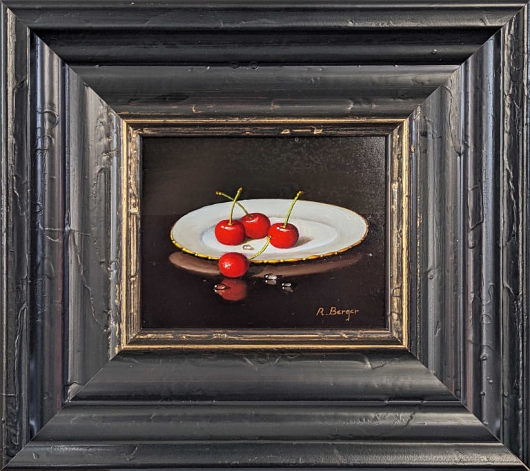 Cherries On Plate Commission by Ronald Berger