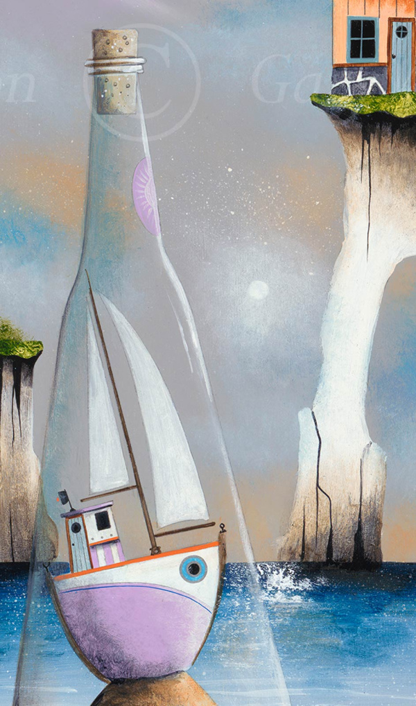 Ship In A Bottle by Gary Walton, limited edition print, detail