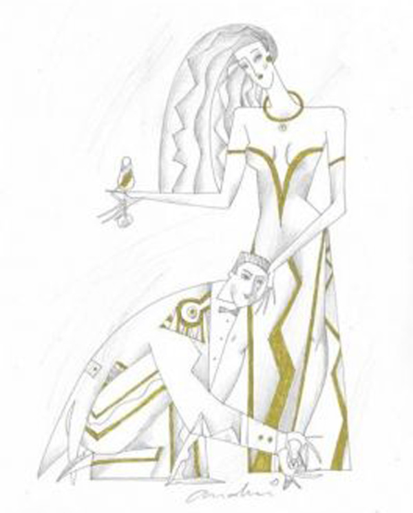 Lord and Lady I – Line Study by Andrei Protsouk, limited edition print