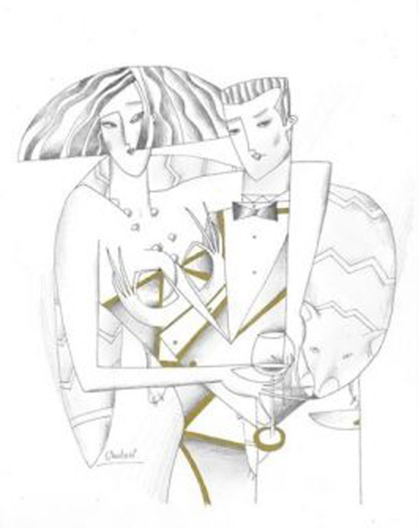 Lord and Lady II – Line Study by Andrei Protsouk, limited edition print