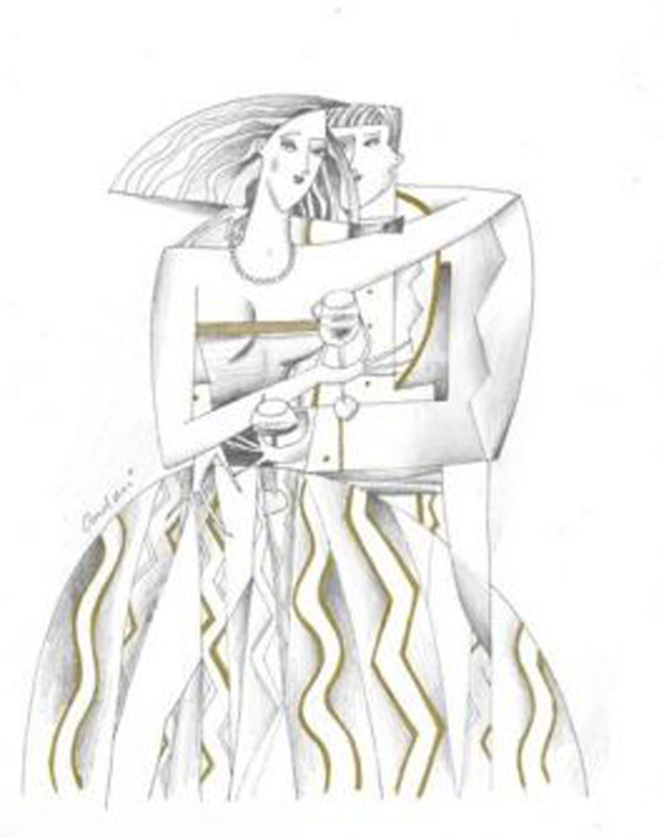 Lord and Lady III – Line Study by Andrei Protsouk, limited edition print