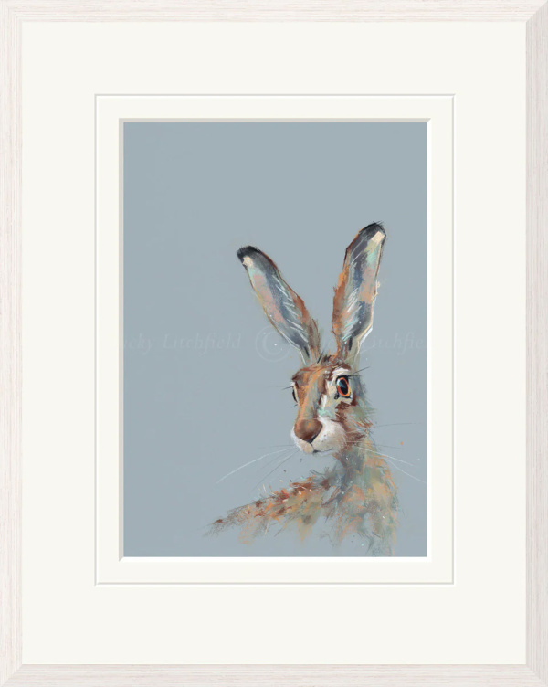 Bright Eyed, Posing Hare by Nicky Litchfield, limited edition print