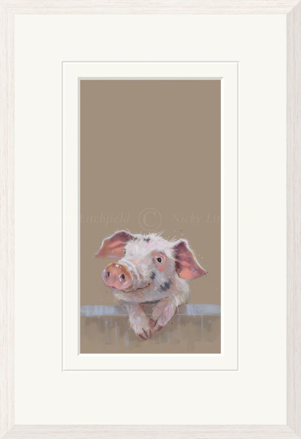 Village Gossip, Piggy by Nicky Litchfield, limited edition print