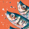 Five Sprats (Limited Edition) by Giles Ward, limited edition print, detail