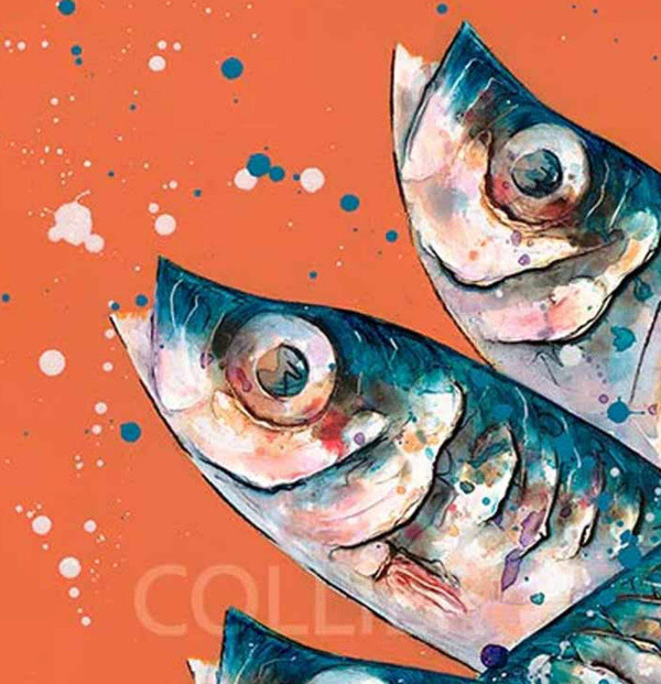 Five Sprats (Limited Edition) by Giles Ward, limited edition print, detail