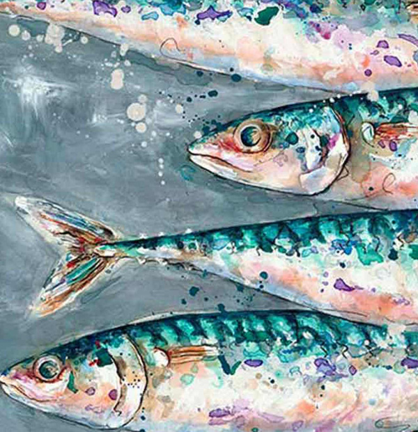 Mackerel Swim (Limited Edition) by Giles Ward, limited edition print, detail