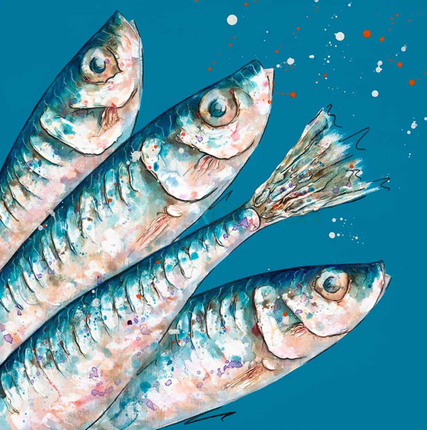Four Sardines (Limited Edition) by Giles Ward, limited edition print