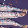 Six Anchovies (Limited Edition) by Giles Ward, limited edition print, detail
