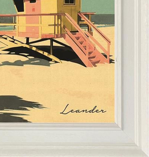 Beach Life by Leander, limited edition print, detail