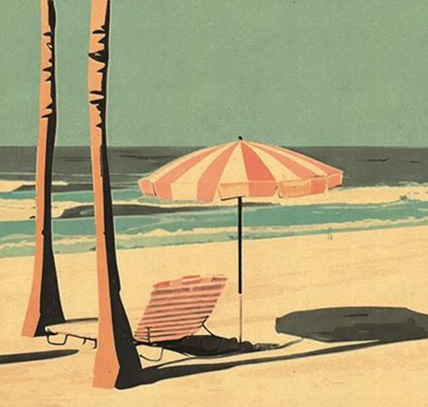 Beach Life by Leander, limited edition print, detail