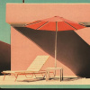 Poolside by Leander, limited edition print, detail