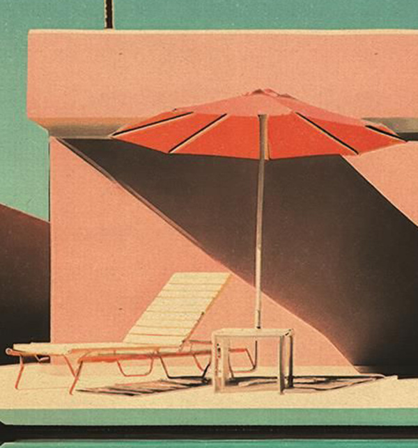 Poolside by Leander, limited edition print, detail