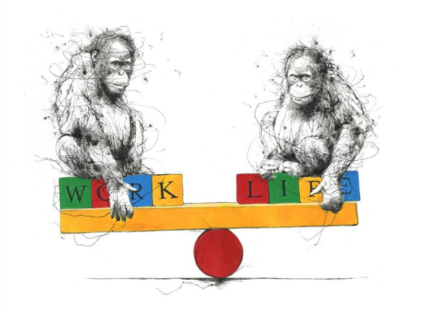 Work Life Balance by Scott Tetlow, limited edition print